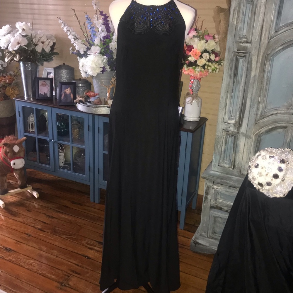 Beautiful halter dress with blue stones